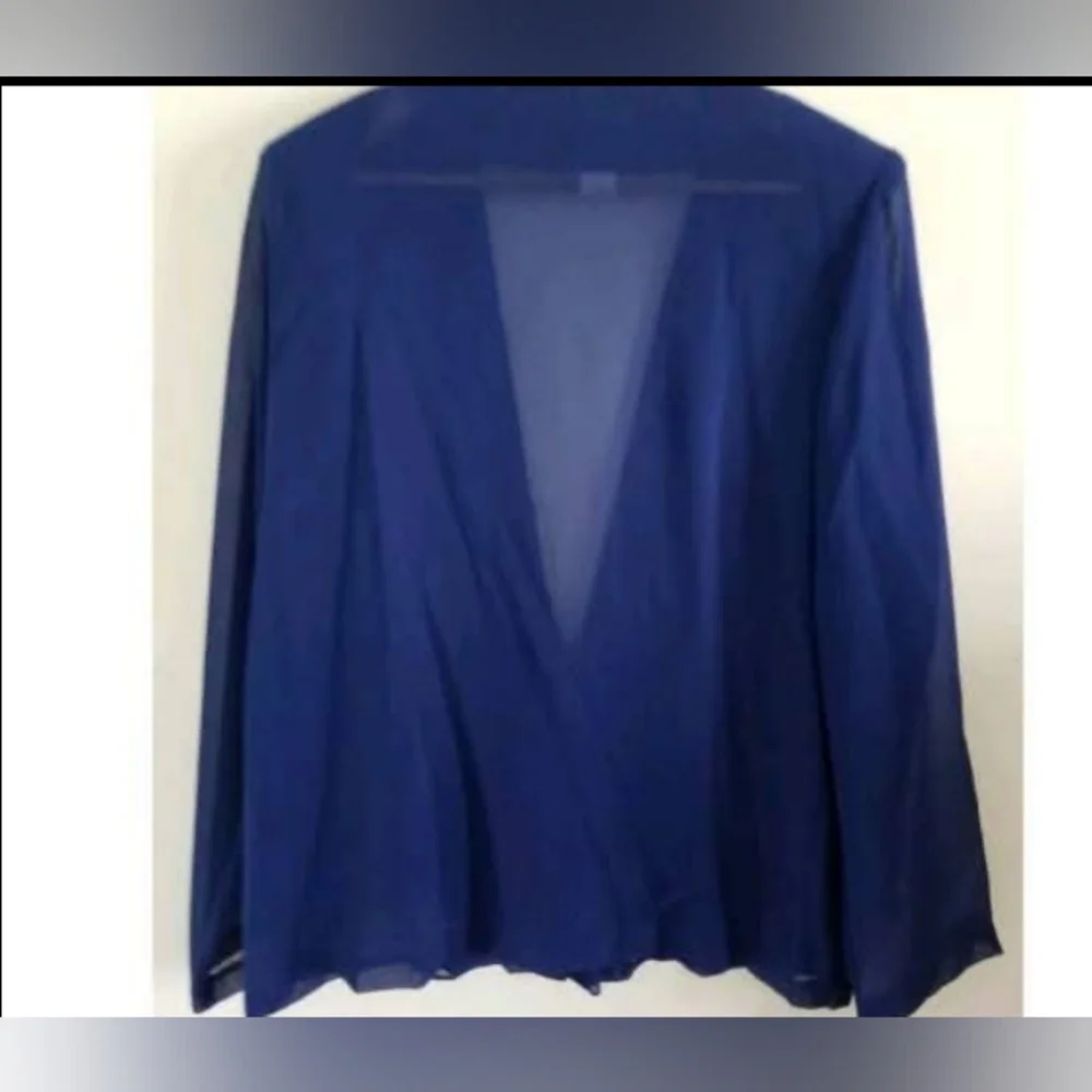 Electric blue blouse/overlay with silver - Picture 2 of 2